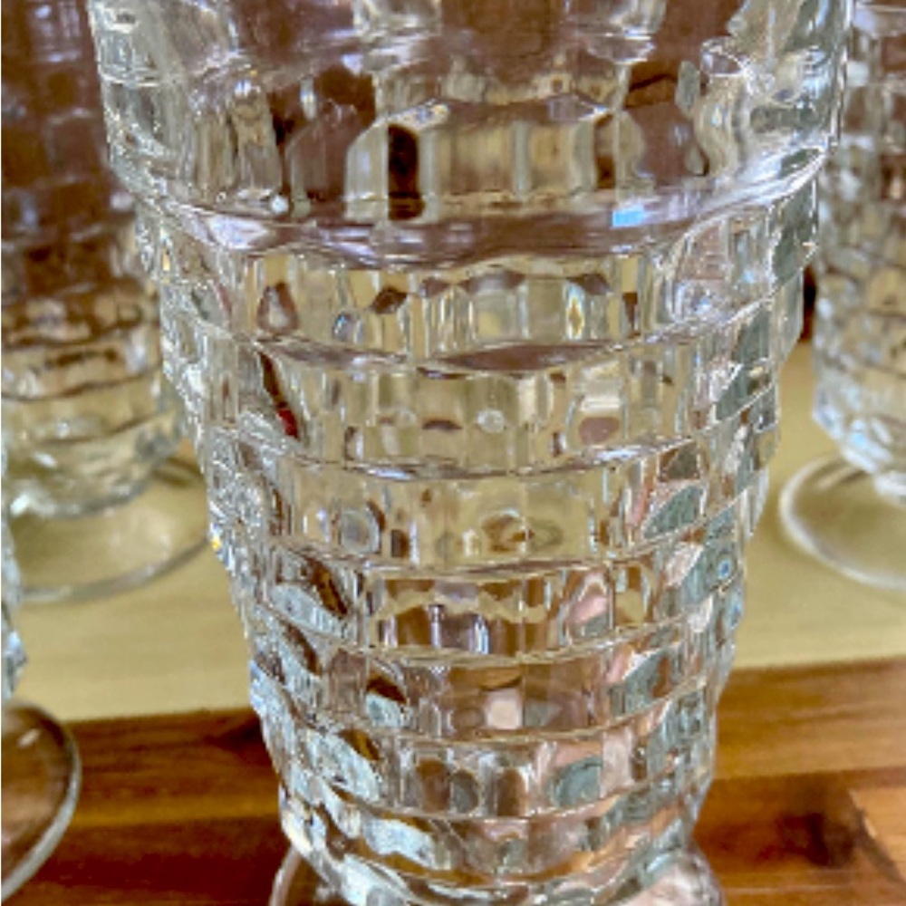 (6) MCM Vintage Indiana Glass Whitehall Clear Glasses